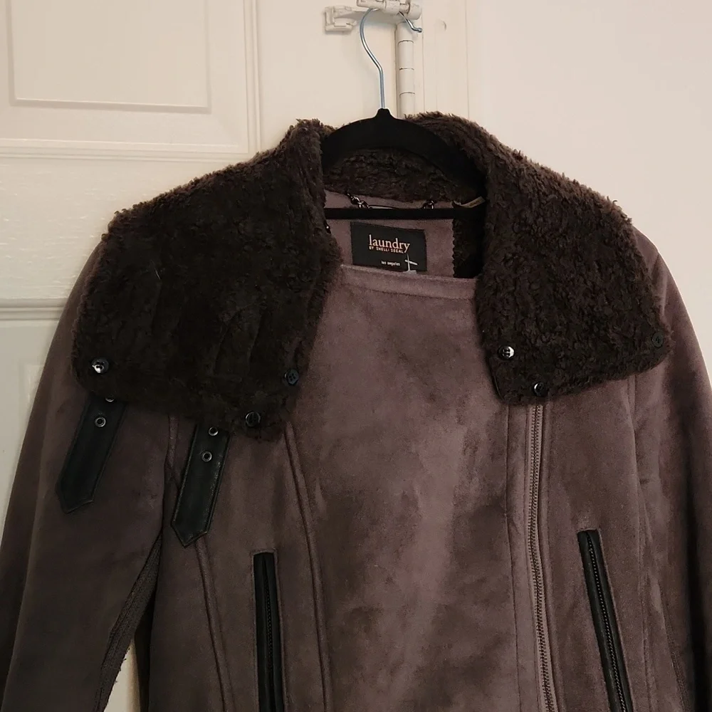 Laundry by Shelli Segal Gray Fall Winter Utility Jacket. Sz Small